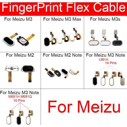 Home Button Fingerprint Sensor Flex Cable For Meizu M2 M3 M3s Max Note Menu Return Key Touch Sensor Flex Ribbon Repair Parts