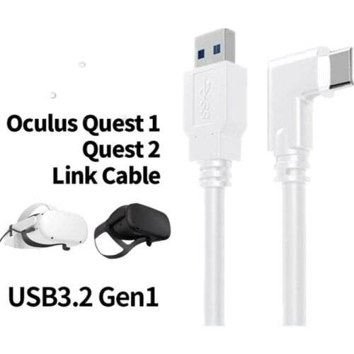 USB C Cable 90 Degree 5Gbps 20V 3A Fast Charging Cord For Oculus Quest Link 2 For VR PC Gaming Type C Charger