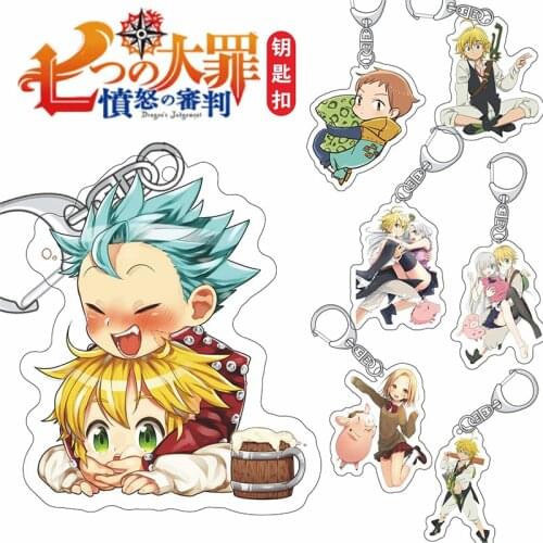 Anime The Seven Deadly Sins Dragons Sin of Wrath Keyrings Keychains