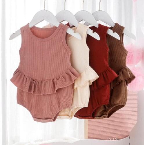 2021 Baby Summer Clothes Cotton Sleeveless Ins Twins Baby Bodysuit For Boys And Girls 0-18m Newborn Christmas Infants Clothing