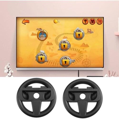 2pcs Racing Game Steering Wheel Controller Durable Game Circumference Accessories Game Console for Switch Joy-Con Game Handle