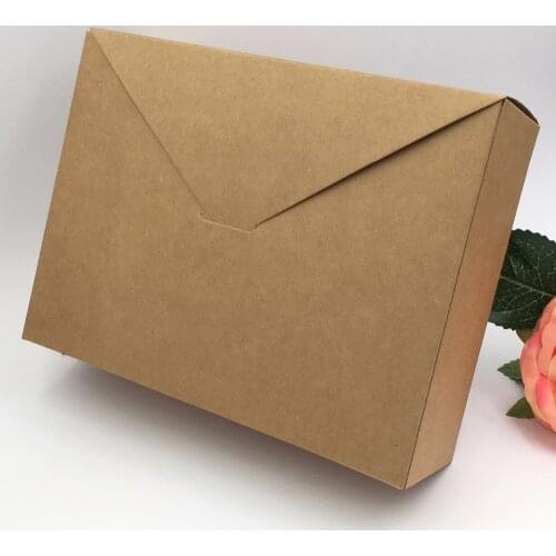 10 pcs kraft Mail Envelop Style candy box Cake Box Cookie Container gift Packaging Wedding Christmas Baby Shower gift box