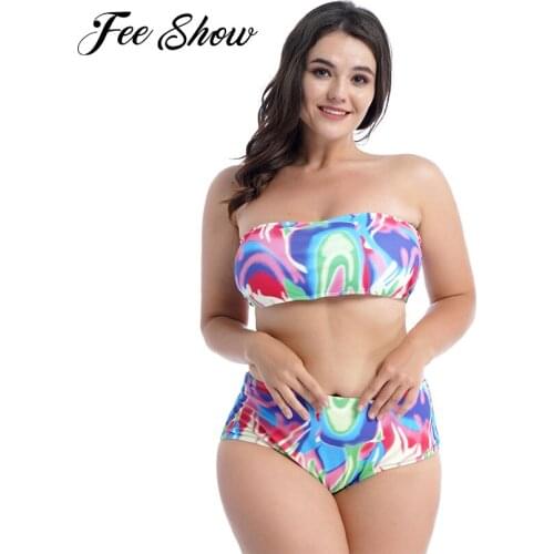 Colorful 2Pcs Bikinis Set Beachwear Women Summer Bikini Swimsuits Swimwear Bathing Suits Removable Pads Tube Tops and Briefs Set