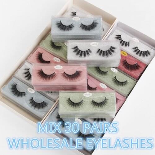 MAANEG Wholesale Mink Eyelashes 30pairs 3d Mink Lashes Natural False Eyelashes Messy Fake Eyelashes Makeup False Lashes In Bulk