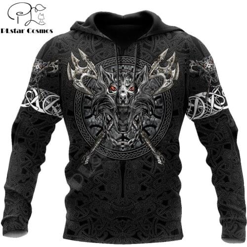 Fenrir Viking Tattoo 3D Printed Mens autumn Hoodie Harajuku Unisex Casual Pullover Streetwear Jacket Tracksuits DK152