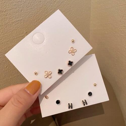 Fashion S925 Temperament Four-Leaf Clover Earrings Set New Trendy Simple Female Small Exquisite Atmosphere Earrings