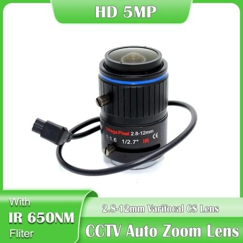 NEOCoolcam 5Megapixel Auto Zoom Varifocal CCTV Lens 2.8-12mm 1/2.7" CS Mount For 1080P/2MP/3MP/5MP Box Camera/IP Camera
