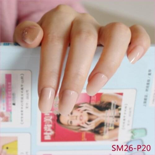 NEW 24pcs Hot new design beautiful delicate oval candy cute fake nails nail color Baby pink P20X