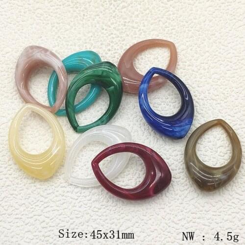 New arrival! Random Mix color 45x31mm 50pcs Acrylic Oval-shape Charm for earrings,Earring parts,jewelry findings