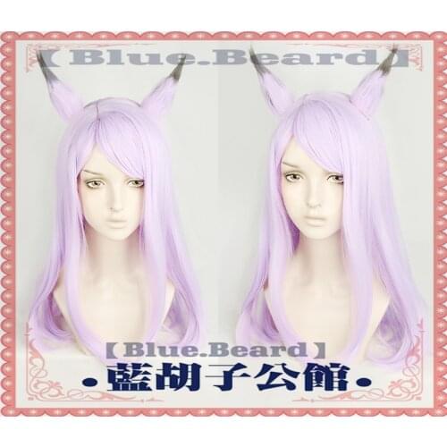 New Pretty Derby Mejiro McQueen Cosplay Long Purple Heat Resistant Synthetic Wig Hallowen Party+ Free Wig Cap+ Headwear + Ears