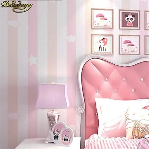 Beibehang papel de parede Striped pink wallpaper for walls 3 d wallpaper-3d Home Decoration wall paper living room wall paper