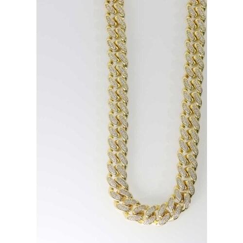 Diamond Gold Plated Miami Cuban Link Chain,18K Gold Chain