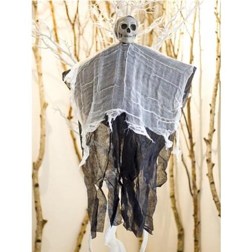 Ghost Festival Gauze Imitation Skull Head Halloween Hanging Ghost Pendant