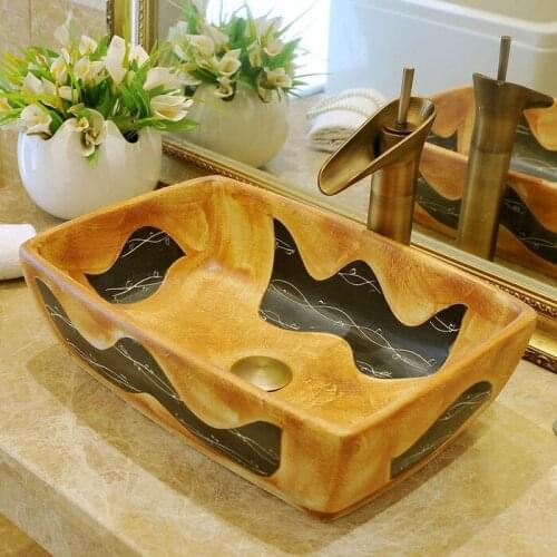 Rectangular Ceramic wash basin Counter Top china Wash Basin Sink Washing basins bathroom sink washbasin