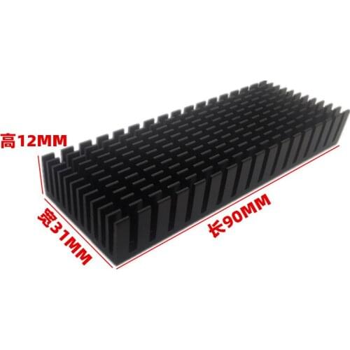 1pcs / 20pcs Custom heat sink 90*31*12MM aluminum heat sink strip chip graphics IC black radiator block cooling