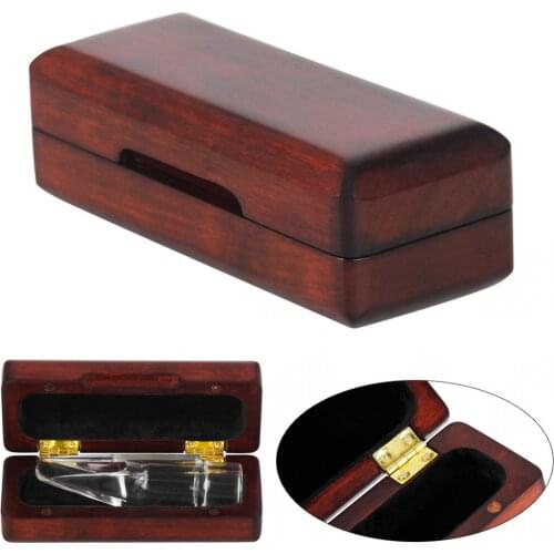 11.3 x4.5 x3.7cm Rosewood Saxophone Clarinet Mouthpiece Storage Box Protect Case Lining Villi for Musical Instrument Accessories