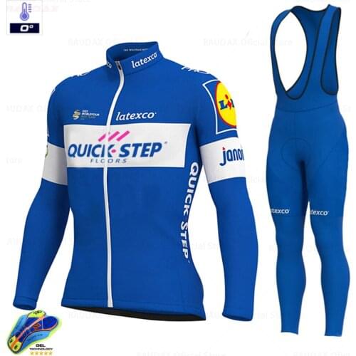 Blue Cycling Jersey 2020 Pro Team Road Bike Winter Cycling Clothing MTB Cycling Bib Pant Men Ropa Ciclismo Hombre Thermal Fleece