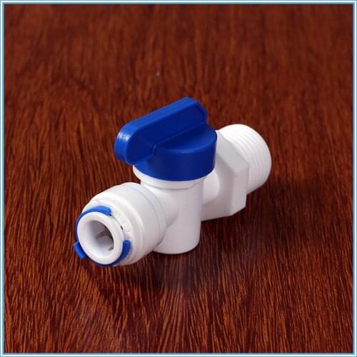 1/2" Male - 3/8" OD Tube PE Pipe Fitting Backwash Controlled Ball Valve Aquarium RO Water Filter Reverse Osmosis System