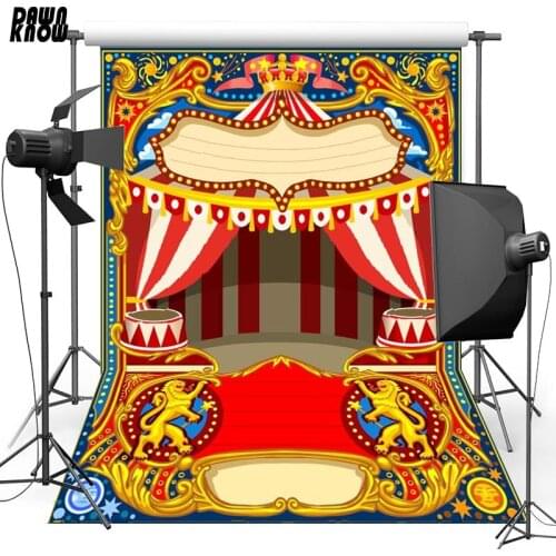 DAWNKNOW Cartoon Stage Vinyl Photography Background For Family New Fabric Polyester Backdrop For Wedding Photo Studio G626