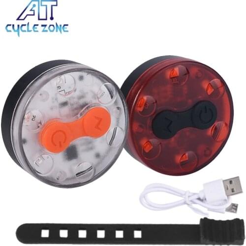 300 lumens Bike Rear Light 6 LED Road Safety Warning USB Rechargeable Tail Lamp Mtb Flashlight for Bicycle Helmet Backpack Lamp