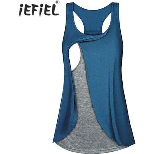 Womens T-shirt Maternity Nursing Wrap Top Pregnancy Sleeveless Double Layer Straps Splicing Tank Top Clothes For Pregnant Women