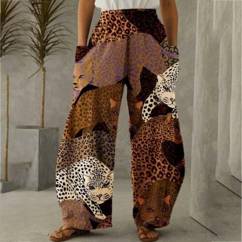 2021 Summer Women Flower Printed Harem Pants Elastic Waist Trousers Loose Casual Turnip Bohemian Pantalon Oversized Bloomers