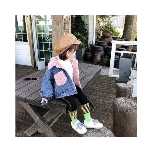 Toddler Girl Winter Clothes Kids Girls Lambswool Jackets 2019 Fashion New Childrens Cute Pink Lambswool Denim Jackets Coats