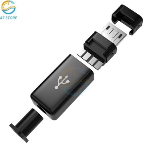 10 pcs Micro USB Male Connector 4 Pin DIY Date Cable OTG Line Plastic Shell Jack Tail Socket T Plug Terminals Micro Converter