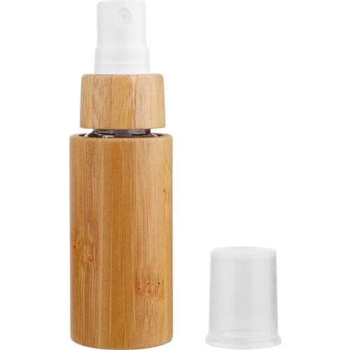 20ml High Grade Natural Bamboo Cosmetic Toner Lotion Bottle Handmade PET Bamboo Spray Nozzle Refillable Container