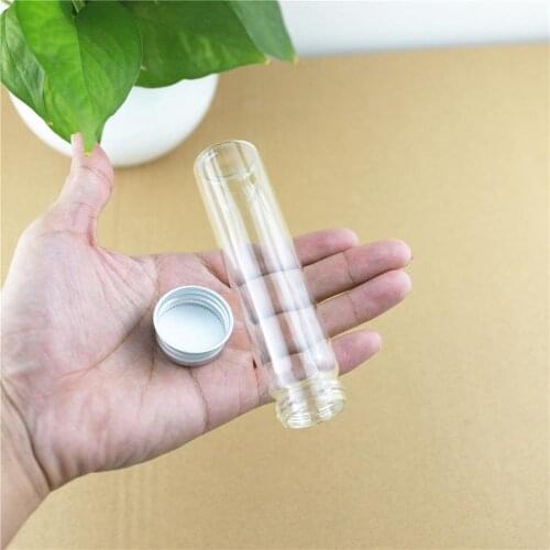 24pcs/lot 30*120mm 60ml Mini Glass Bottles Aluminum CapsGlass Jars Vials Transparent Glass Containers Cute Small Bottles