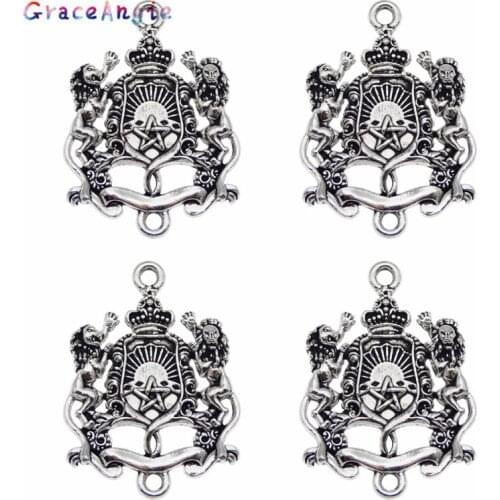 4pcs/lot Alloy Connector Antique Football Sign Pendant Charms Necklace Bracelet Religious Jewelry Fine Gifts Crafts 51240