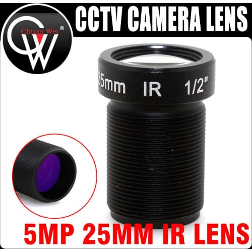 5pcs/lot 1/2" 5MP 25mm lens CCTV Board Lens MTV IR CCTV Lens HD camera Mount suitable for 1/3" CCTV IP Camera Security Camera