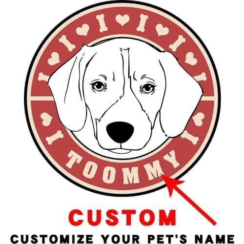 Beagle Custom pets name animals patches for clothing Heat Transfer Ironing stickers Thermal transfer printing DIY Appliques