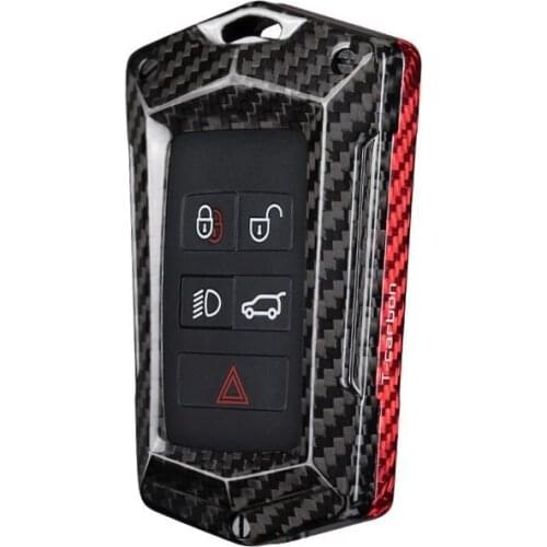 Carbon Fiber Car Key Cover Case For Land Rover Range Rover Evoque Discovery Sport 5 2018 2019 2020