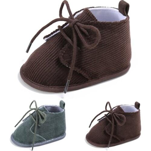 Baby First Walkers Toddler Baby Boys Ribbed Solid Soft Sole Crib Shoes Sneakers Size Newborn To 18 Months