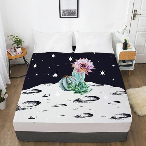 Elastic fitted sheet Bed sheet With An Elastic Band 150/180/200/160*200 Mattress Cover Bed cover 1pc Nordic starry sky