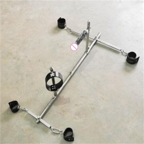 Stainless Steel Bondage K9 Frame Kneel Collar Ankle Cuffs Handcuffs Adult Dog Slave Restraints Fetish Sex Toys For Men Women