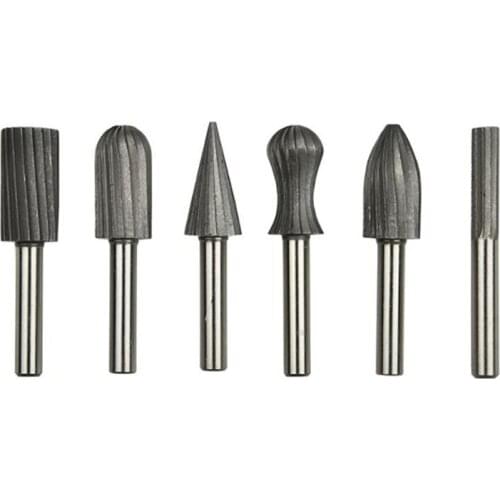 HSS Wood Drills Rotary File Dremel Routing Rotary Mini Drill Bit Set Cutting Tools For Woodworking Knife Carving Tools 6Pcs/set