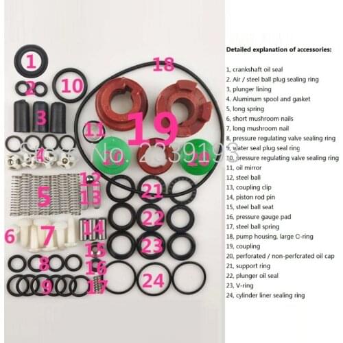 Black Cat QL280 / 380 High Pressure Washer Accessory Kit Car Wash Pump Head Repair Kit Seal Ring Water Seal Oil Seal