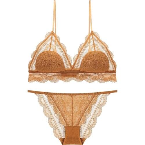 Fast Shipping Lace Sexy Bra set Push Up Wire Free Lingerie Set For Women Floral Underwear Set Bralette