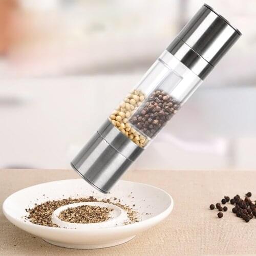Pepper Grinder Shaker 2 in 1 Manual Household portable Stainless Steel Kitchen Accessories Salt Cumin Spice Mill Cooking Tools