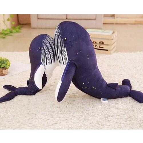 Cartoon whale plush toy Marine life blue whale soft doll throw pillow home decoration Christmas gift h1388