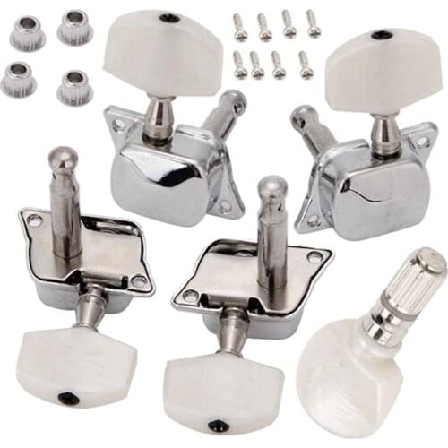 Set Of 5 Semi Closed Tuning Pegs Keys With Bushings Screws For 5 String Banjo Replacement Parts
