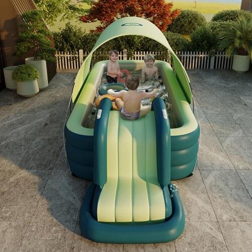Inflatable Swimming Pool Children Slide Thickened Shade Pool Children Baby Seat Summer Swimming Pool Toys
