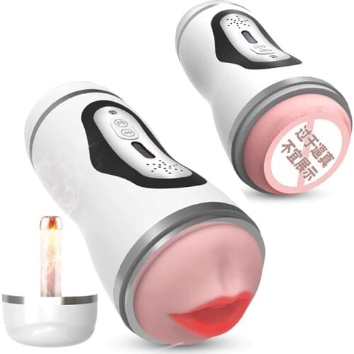 Heating Double Heads Voice Sex Toys Pocket Pussy Male Masterbator Adult Oral Sex for Man Masterbation Cup Vibration Peristaltic