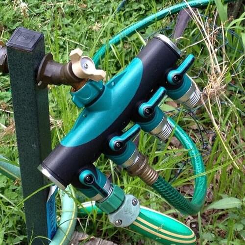 New Garden Hose Pipe Splitter Plastic Drip 3/4'' Irrigation Water Connector Agricultural 4 Way Tap Connectors