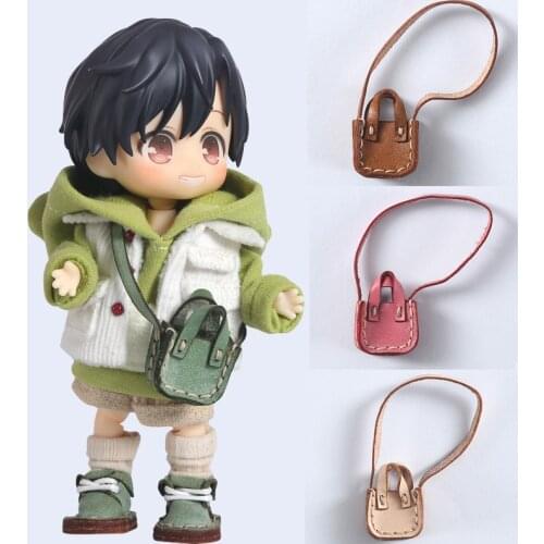 Ob11 baby clothes calfskin bag messenger bag molly doll clothes round is 1 / 12bjd p9 GSC doll accessories bag