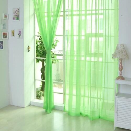 Ouneed Pure Color Tulle Door Window Curtain Modern Translucidus 100% brand new and high quality pure Green Window Curtain Z30515