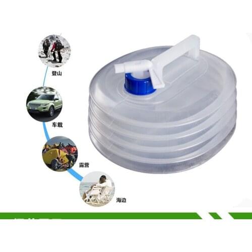 Portable PE folding water bag shrink bucket transparent travel simple convenient bucket