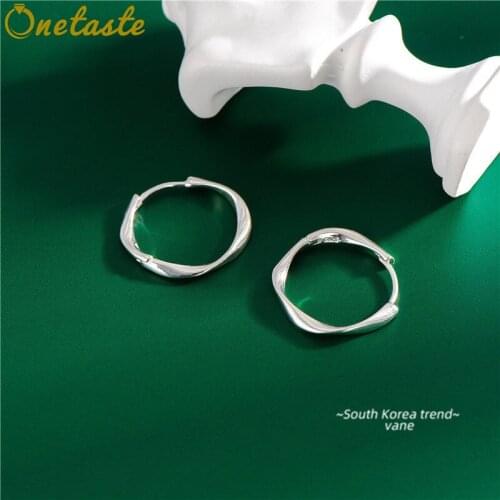 Minimalism 925 Sterling Silver Mobius Earrings Korean Style Fashion Simple Irregular Twist Earrings Women Girls